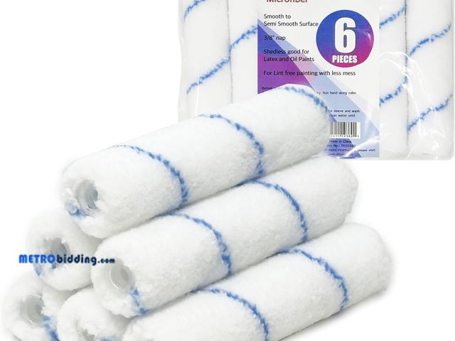Lot 88-494133 - LOT of 2, Allgala 6" Mini 3/8" Nap Shedless Microfiber Paint Roller Cover for Door Trim Furniture Ca...