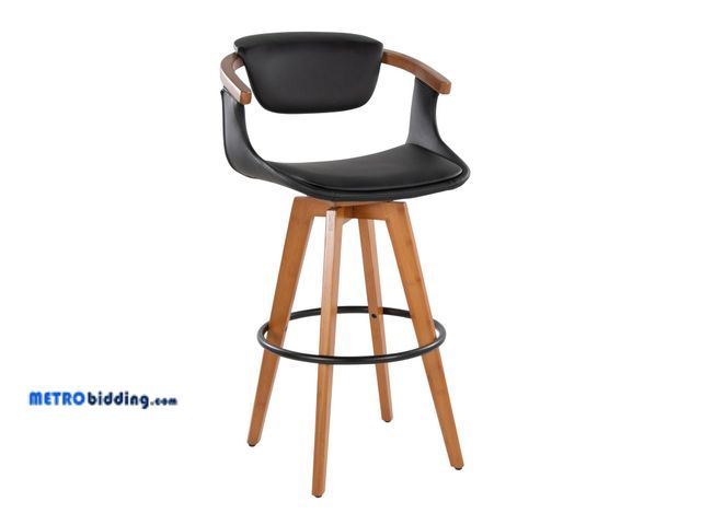 Lot 88-497063 - Oracle - 29" Fixed-Height Barstool With Swivel - Walnut Bamboo MSRP: $322.58