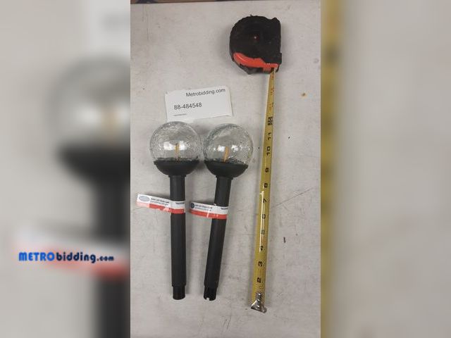 Lot 88-484548 - (2) Solar walkway lamps
Black with crackle globe