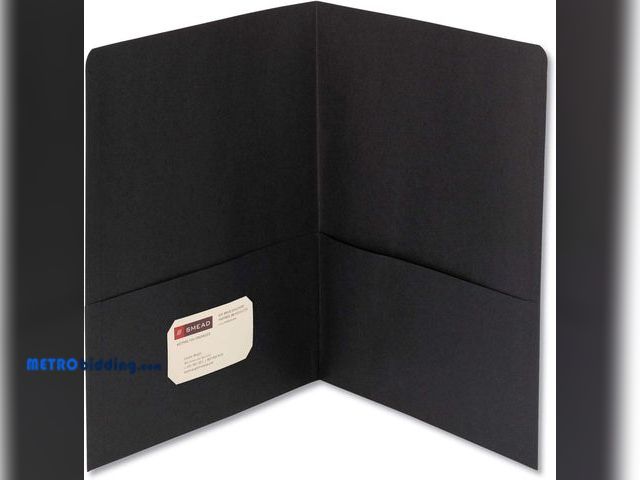 Lot 88-498146 - Smead Two-Pocket Heavyweight Folder, Letter Size, Black, 25 per Box (87853), Pack of 1