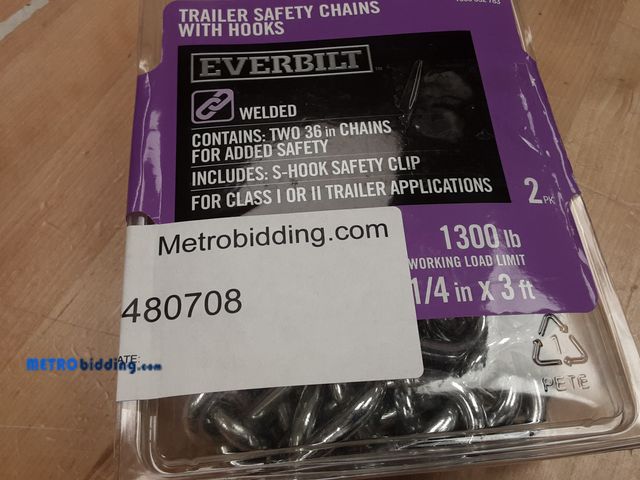 Metrobidding.com - Lot 88-480708 - Trailer safety chains with hooks