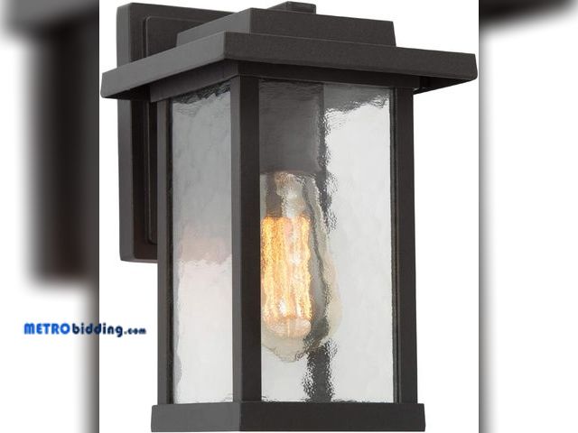 Lot 88-495549 - LALUZ Rectangle Outdoor Light Fixtures Wall Mount, Weatherproof Outdoor Wall Lights with Ripple Glas...