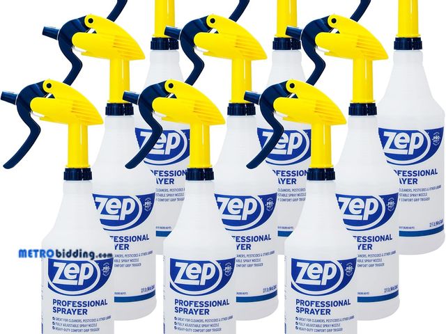 Lot 88-509340 - Zep Professional Sprayer Bottle - 32 oz (Case of 9) - HDPRO9 - Versatile Adjustable Nozzle Spray Bot...
