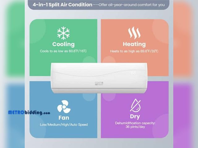 Lot 88-491580 - Costway
20 SEER2 12,000 BTU 1 Ton Ductless Mini Split Air Conditioner with Heat Pump 115V ( indoor w...