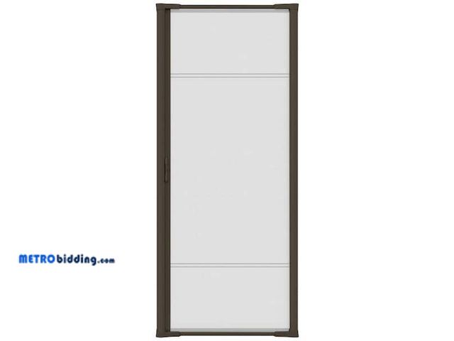Lot 88-491222 - Weather Star 36 in. x 97 in. Brisa Brown Tall Retractable Screen Door 77010481