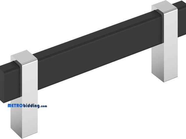 Lot 88-498788 - Amerock Mulino 3-3/4 inch (96mm) Center-to-Center Matte Black/Polished Chrome Cabinet Pull, BP36723M...