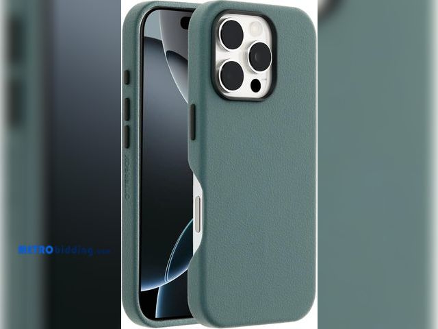 Lot 88-501409 - OtterBox Symmetry Series Cactus Leather MagSafe Case for iPhone 16 Pro, Shockproof, Drop proof, Prot...