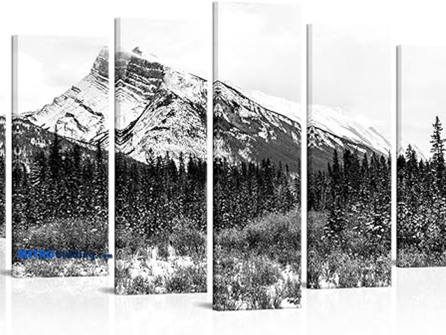 Lot 88-482767 - Nachic Wall Huge 7 Pieces Canvas Wall Art Banff National Park Picture Prints Snow Canadian Rocky Mou...