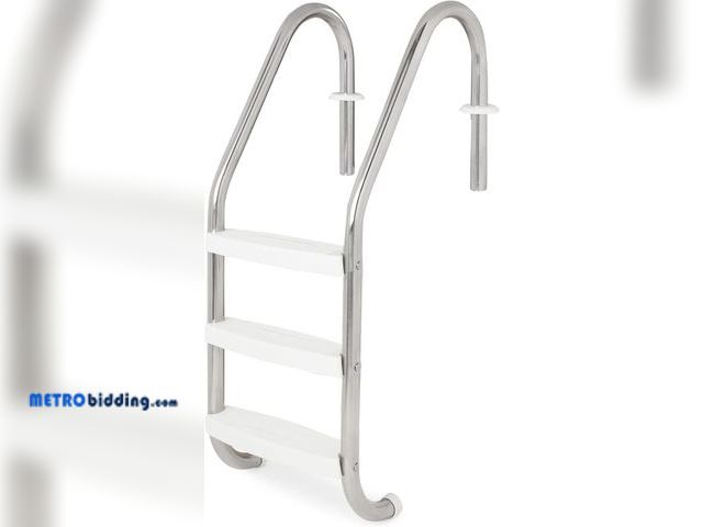 Lot 88-498182 - SWIMLINE HYDROTOOLS Stainless Steel Pool Ladder – Heavy Duty Swimming Step Accessory, In-Ground, 52....
