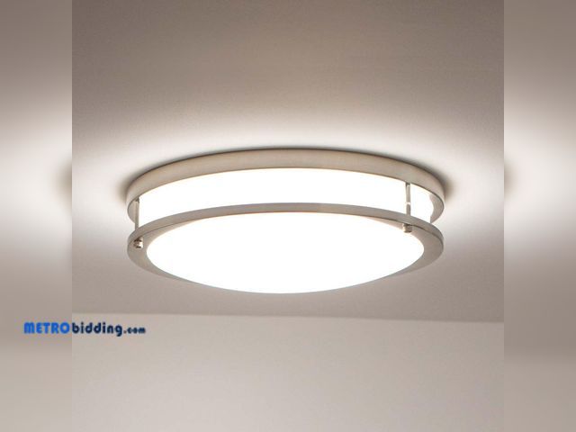Lot 88-508582 - Energetic Lighting 14" LED Flush Mount Light Fixture, Brushed Nickel
