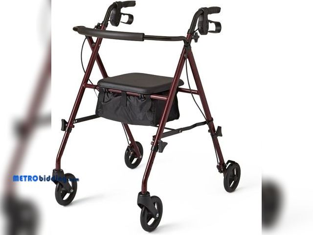 Lot 88-498597 - Medline Ultralight Rollator with 6" Wheels, Burgundy