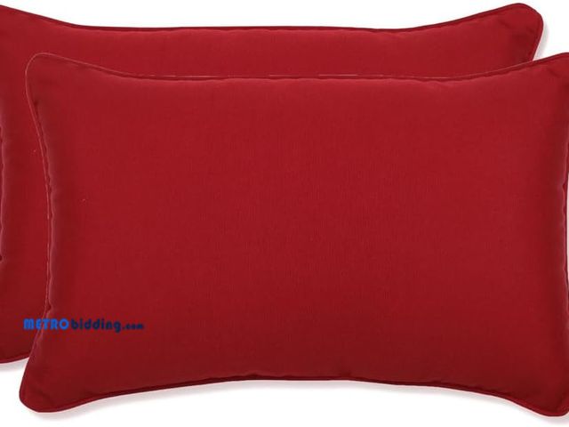 Lot 88-498425 - Lot of (1) Pillow Perfect Pompeii Solid Indoor/Outdoor Lumbar Pillow Plush Fill, Weather and Fade Re...