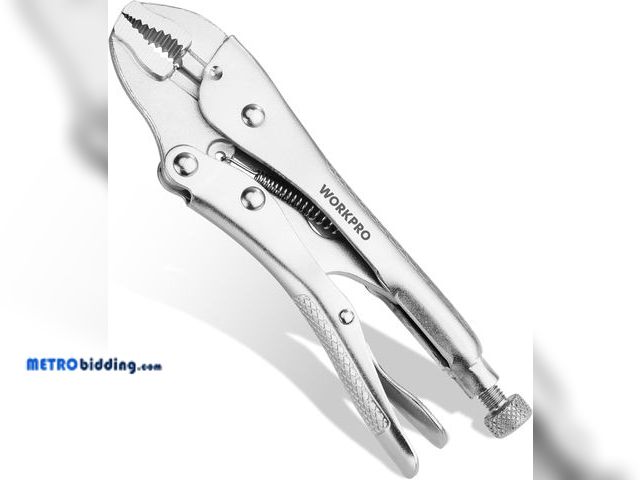 Lot 88-498011 - WORKPRO Locking Pliers, 4-inch Curved Jaw Vice Grips pliers, Chromium-Vanadium Steel Locking Pliers ...