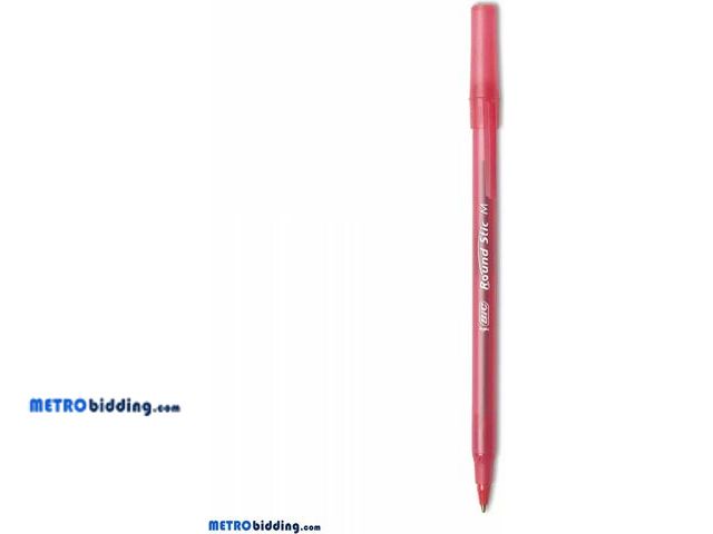 Lot 88-507684 - Lot of four 12 pack of Bic Round Stic Xtra Precision &amp; Xtra Life Ballpoint Pen Red Ink 1mm Mediu...