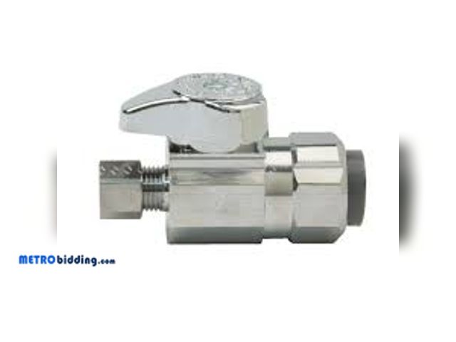 Lot 88-492611 - BrassCraft 1/2 in. Push Connect x 1/4 in. Compression 1/4 turn Straight Stop G2PS04X C1, Lot of 2