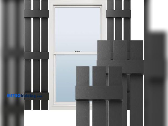 Lot 88-498192 - 12"W x 59"H Lifetime Vinyl, Standard Three Board Spaced, Board-n-Batten Shutters, w/Installation Shu...