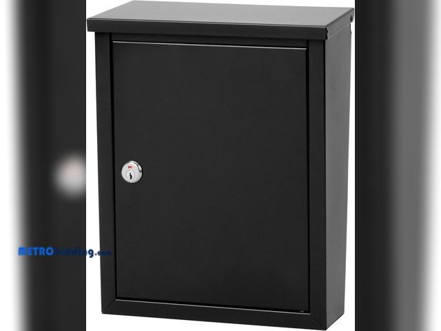 Lot 88-480177 - Architectural MAILBOXES 2580B-10 Chelsea Black Locking Wall Mount Mailbox, Medium, Black