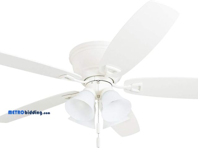 Lot 88-481442 - Harbor Breeze Barnstaple Bay 52-in Bronze Downrod Mount Indoor Residential Ceiling Fan with Light Ki...