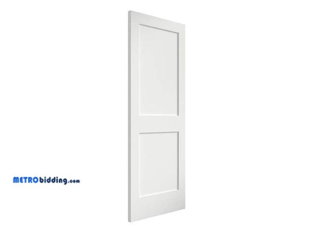 Lot 88-491224 - eightdoors 30 in. x 80 in. x 1-3/8 in. 6-Panel Solid Core Wood White Primed Interior Slab Door MSRP:...
