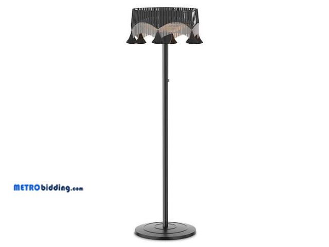 Lot 88-489687 - 1500-Watt Outdoor Stainless Steel Freestanding Halogen Electric Patio Heater with Decorative Tassel ...
