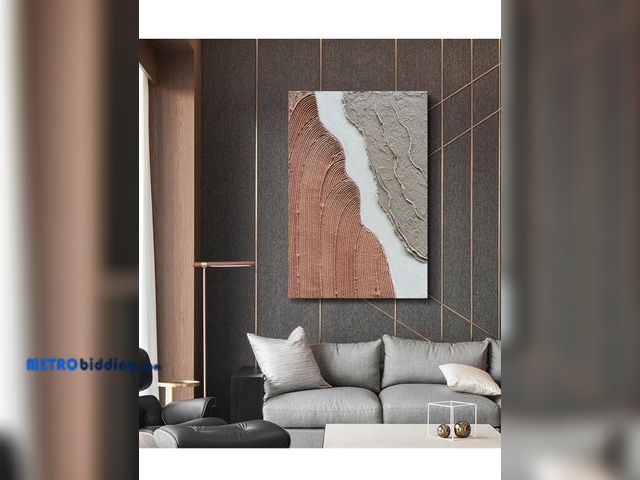 Lot 88-529619 - Hand Painted Abstract Thick Texture Art Oil Painting Minimalism Wall Art Oil Painting Texture Wall A...