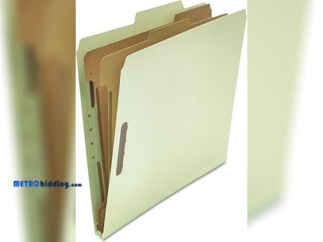 Lot 88-499883 - Universal Six-Section Pressboard Classification Folders, 2" Expansion, 2 Dividers, 6 Fasteners, Lett...