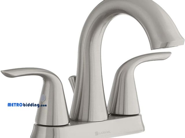 Lot 88-498106 - Glacier Bay Irena 4 in. Centerset 2-Handle Bathroom Faucet in Brushed Nickel