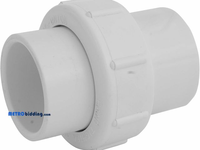 Lot 88-498083 - NDS WU-1500-S PVC Pipe Fitting, 1-1/2-Inch Slip Union, Schedule 40, EPDM O-ring, White