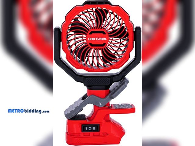 Lot 88-482482 - CRAFTSMAN Portable Clip On Fan, 4" Cordless Small Desk Fan Battery Powered, Lightweight Clamp Fan, 2...