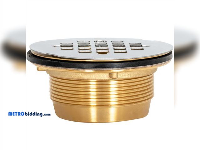 Lot 88-495820 - Oatey 2 in. 140 NC Brass No-Calk Shower Drain with Stainless Steel Strainer