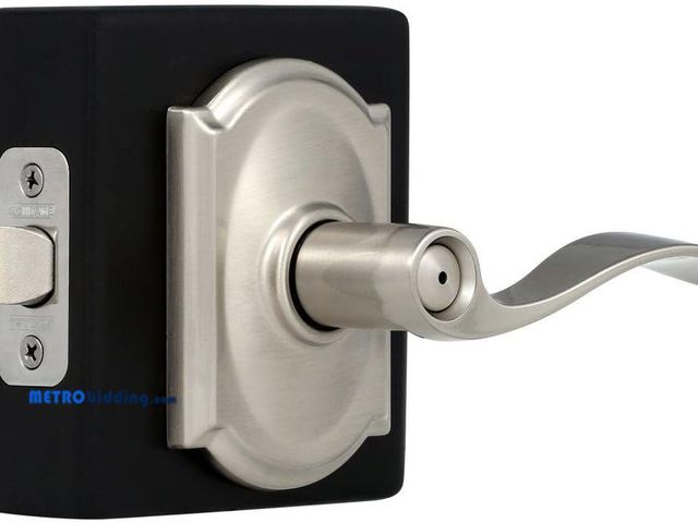 Lot 88-493964 - Schlage 619419 F40 Acc 619 Cam Wave Shape Privacy Door Lever, Unkeyed, Zinc, Satin Nickel