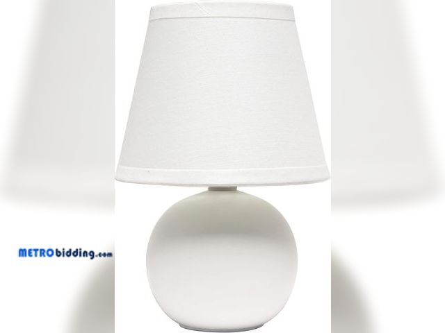 Lot 88-498502 - Simple Designs LT2008-OFF Mini Ceramic Globe Table Lamp, Off White
