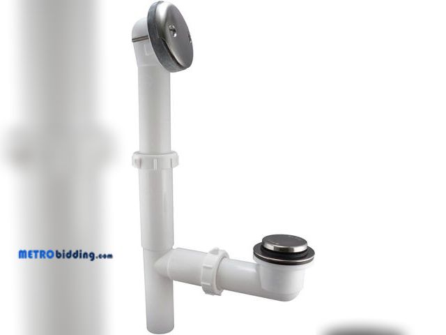 Lot 88-482610 - Keeney K63WDSBN 1-1/2-in Brushed Nickel Foot Lock with Plastic Pipe Bath Drain Kit