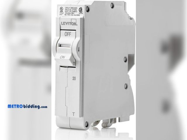 Lot 88-895040 - Leviton LB120-T 20A 1-Pole Plug-On Standard Branch Circuit Breaker, Thermal Magnetic, 120 VAC, White