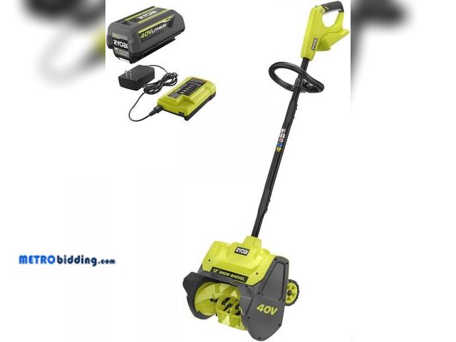 Lot 88-480444 - RYOBI 40V 12" Wheeled Snow Shovel Kit