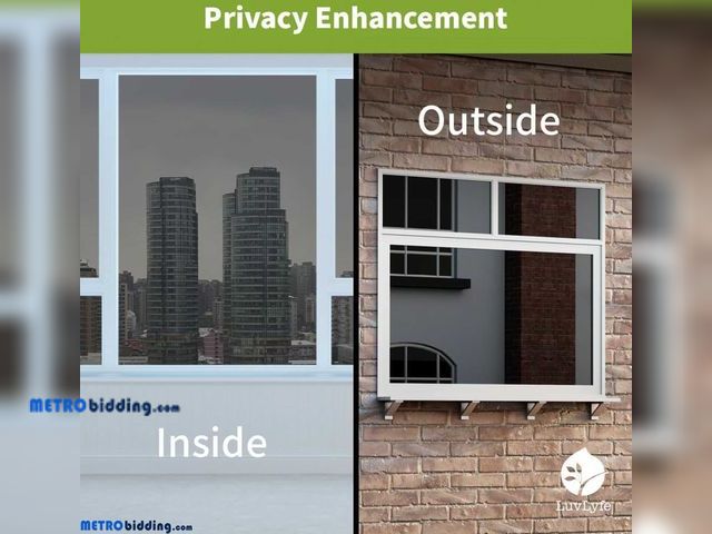 Lot 88-519923 - Black- Silver 35.4''x 196.8'')Window Film Privacy One Way, Daytime Window Privacy Film See Out not i...