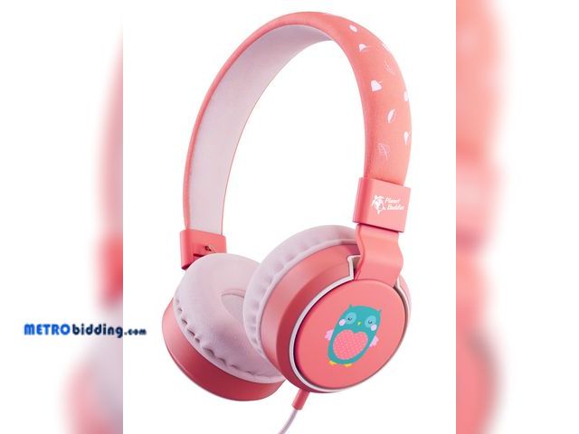 Lot 88-492541 - Planet Buddies Kids Headphones, On Ear Wired Headphones for Kids, 85db Volume Limiter, Safe Foldable...