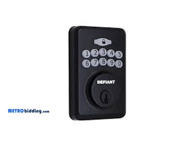 Lot 88-480491 - Defiant Radius Matte Black Single Cylinder Electronic Keypad Deadbolt GZAX9D01