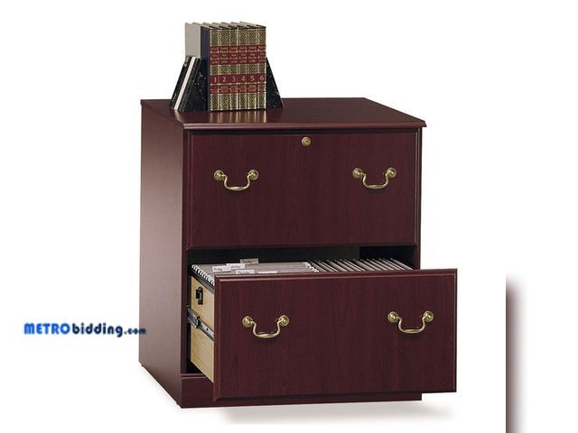 Lot 88-496932 - Bush Furniture Saratoga 2-Drawer Harvest Cherry 30.47 in. H x 26.85 in. W x 19.41 in. D Engineered W...