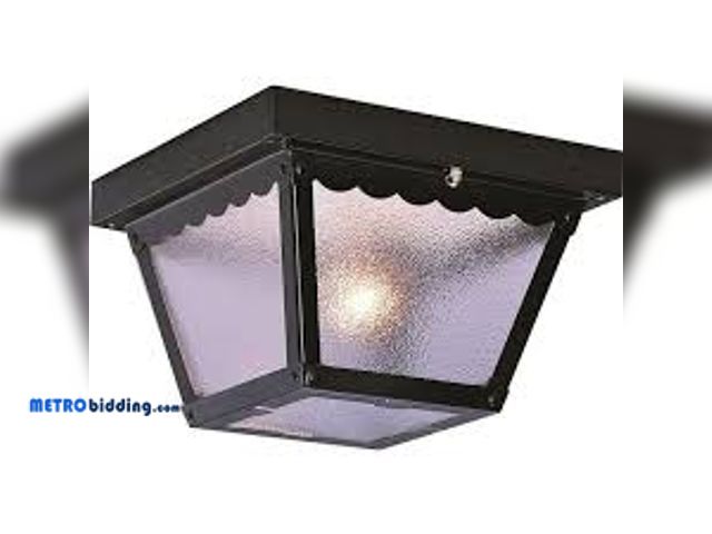 Lot 88-501464 - Volume Lighting 2-Light Outdoor Black Flush Mount Ceiling Fixture V7232-5