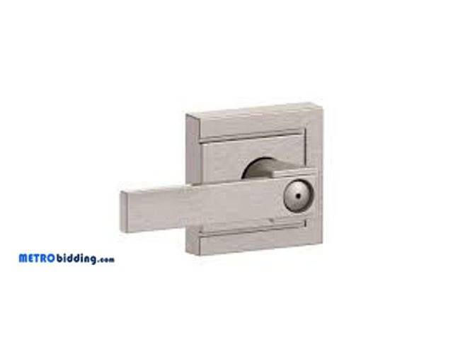 Lot 88-493657 - Schlage Northbrook Satin Nickel Privacy Bed/Bath Door Handle with Upland Trim F40 V NBK 619 ULD