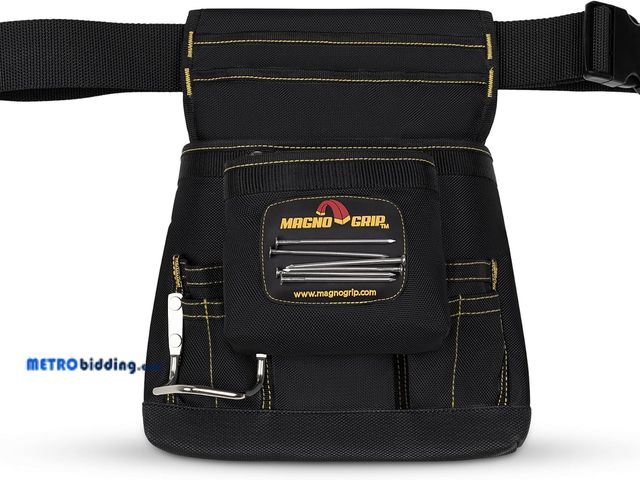 Lot 88-482392 - MagnoGrip 10-Pocket Tool Pouch with Magnetic Storage - Durable 1680D Ballistic Polyester, Adjustable...