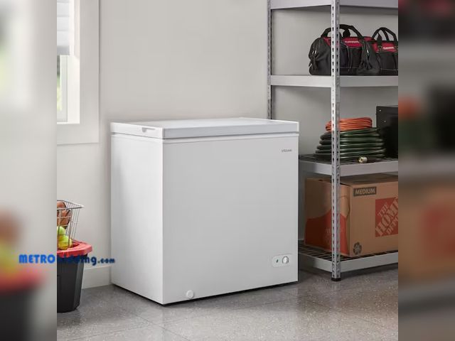 Lot 88-####### - 7 cu. ft. Manual Defrost Chest Freezer with LED Light Type and Removable Storage Basket in White, Ga...