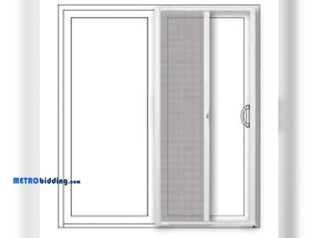 Lot 88-490917 - Andersen LuminAire for Sliding Patio Doors 72 in. x 80 in. Universal White Aluminum Gliding Retracta...
