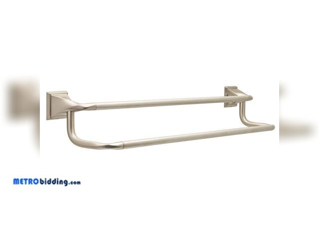 Lot 88-495487 - Delta Everly 24 in. Wall Mount Double Towel Bar Bath Hardware Accessory in Brushed Nickel EVE25-DN