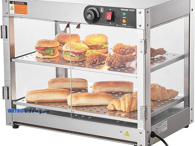 Lot 88-481084 - VEVOR 2-Tier Commercial Food Warmer Display, 800W Food Display Warmer with Light to Enhance Food Dis...