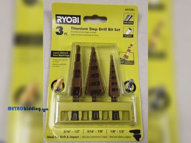 Lot 88-483724 - RYOBI 3pc Titanium Step Drill Bit Set