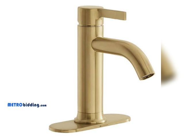 Lot 88-482340 - Glacier bay ryden single hole single handle bathroom faucet in brushed gold
