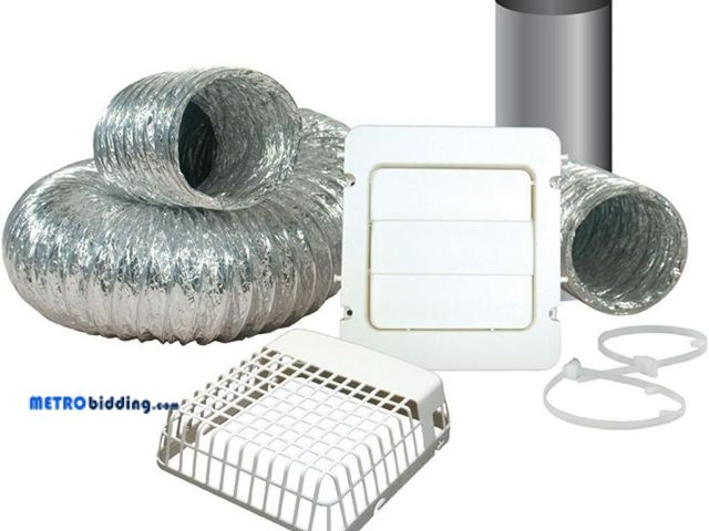 Lot 88-495686 - Everbilt 4 in. x 8 ft. Dryer Vent Kit with Guard TD48PGKHD6