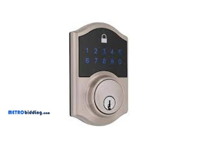 Lot 88-480012 - Defiant Castle Satin Nickel Compact Touch Electronic Single Cylinder Deadbolt
